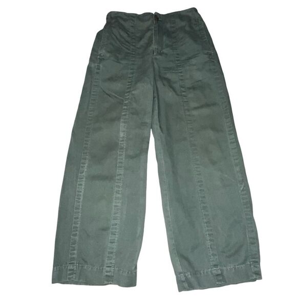 Women's Loft Olive Green Wide Leg Cropped Pants - Picture 1 of 9